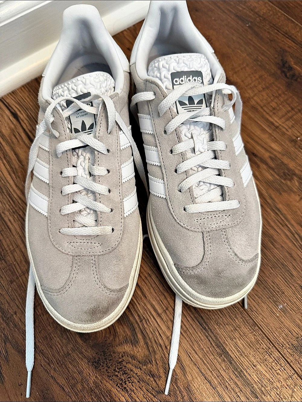adidas Gazelle Bold Gray & White Sneakers US 8